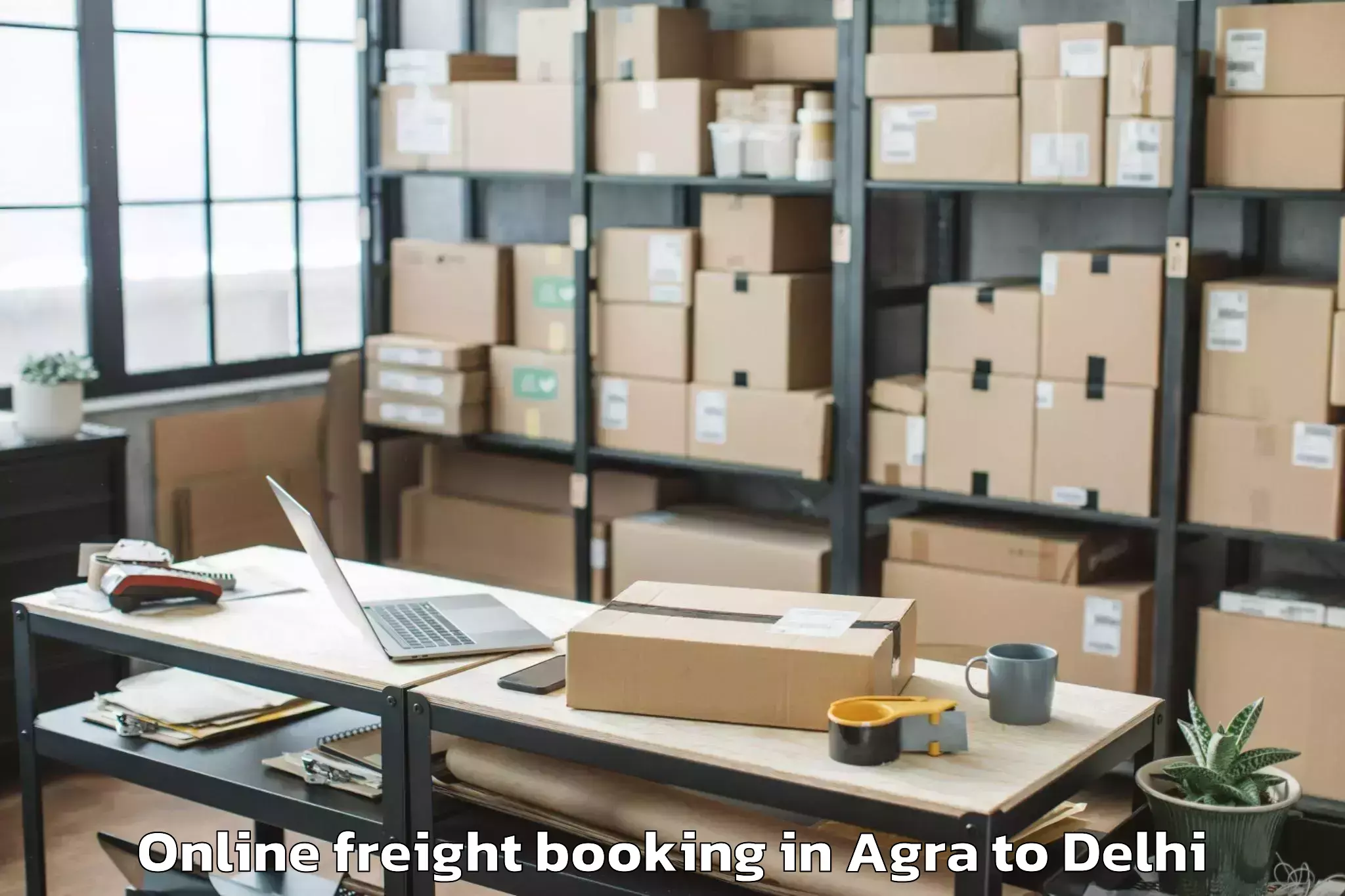 Book Agra to Flatted Factory Complex Okhla Online Freight Booking Online